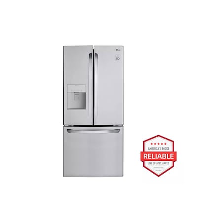 Lg Energy Star 22 cu. ft. French Door Refrigerator, Water Dispenser, 30-inch Wide - Bottom Freezer LFDS22520S
